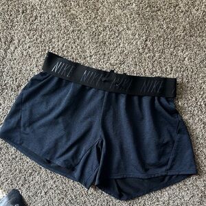 Nike Women's Navy Blue Heathered Athletic Shorts